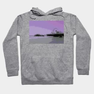 Abstract Purple and Grey Shades Santa Monica Pier Hoodie